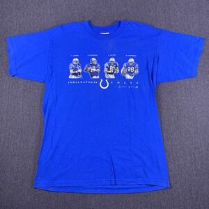 VTG‎ Gildan Heavy Weight Mens Blue Indianapolis Colts Vintage NFL T-Shirt Size L